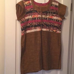 Boho Tunic top size large.
